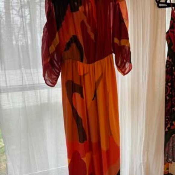 NWOT Size Small Farm Rio Yell/Orange dress - Picture 4 of 6